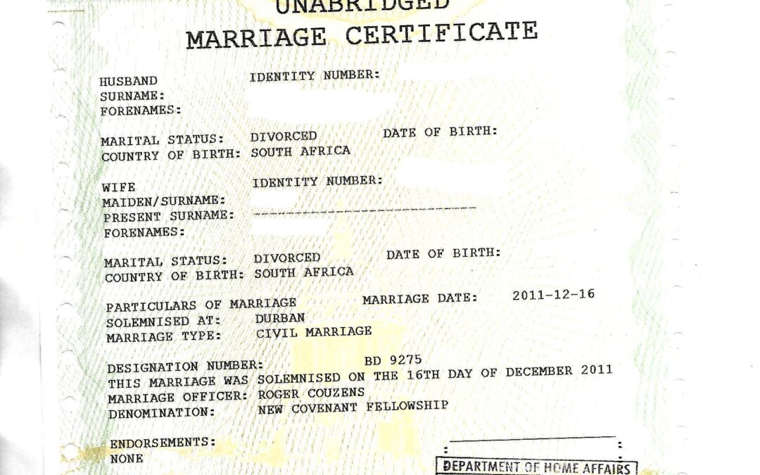 Common Problems with Unabridged Marriage Certificates