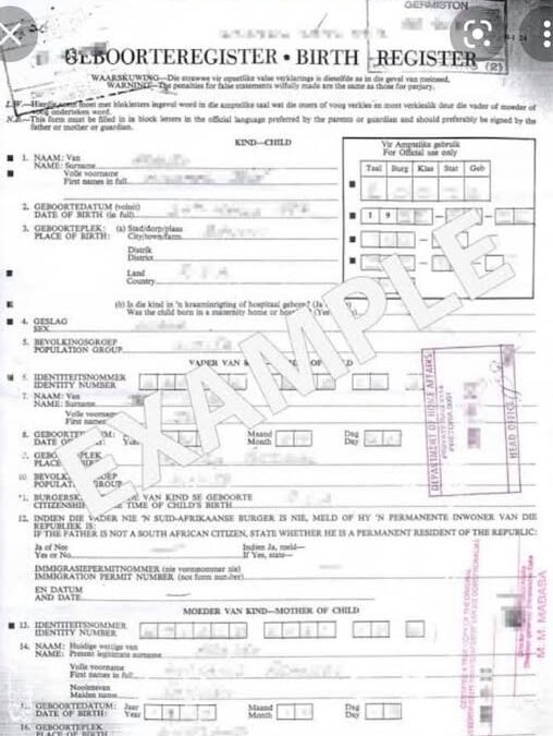 Vault Birth Certificate South Africa – Why It’s Required Abroad