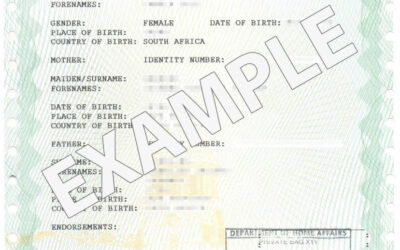 "Unabridged Birth Certificate South Africa full birth and parent details"