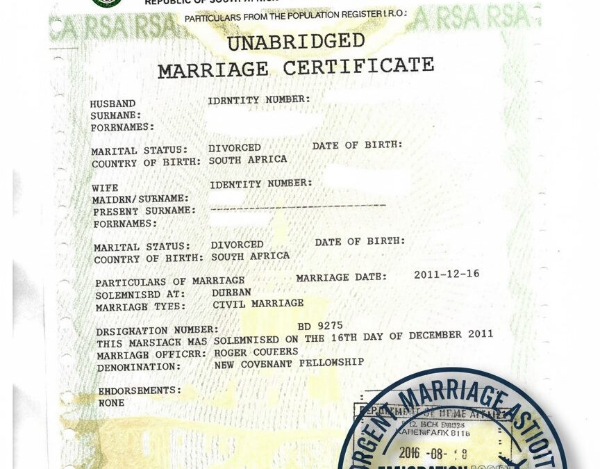 Why You Need an Unabridged Marriage Certificate for Citizenship and Immigration Applications